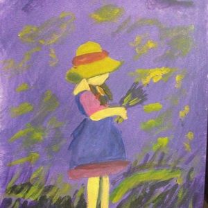 Girl with Lavender, Acrylic